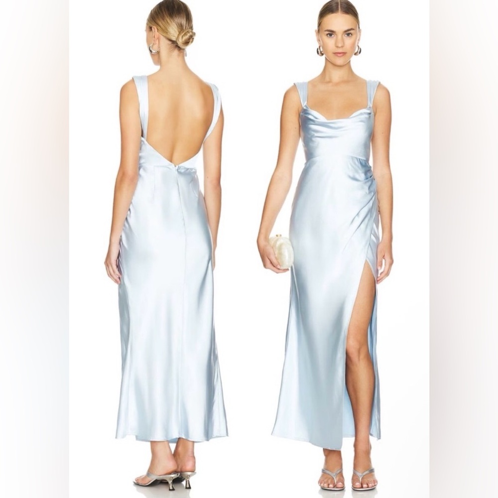 Runaway the Label Blue Havanna Cowl Neck Dress